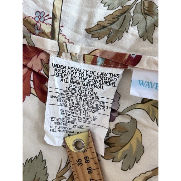 Set of 2 Waverly Charleston Chirp Bird Floral King Pillow Shams Scalloped Edge - Picture 9 of 12